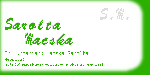 sarolta macska business card